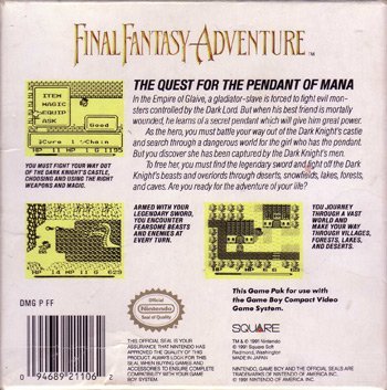 The Game Boy Database - Final Fantasy Adventure Box Back
